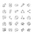 doodle icons set of communication vector image