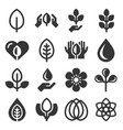 eco organic icons set on white background vector image