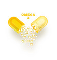 fish oil ads template omega-3 softgel isolated vector image
