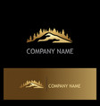 gold pine tree mountain logo vector image