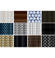 art deco patterns set golden backgrounds fan vector image
