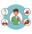 balanced diet young man vector image