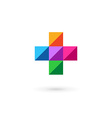 cross plus medical mosaic logo icon design vector image vector image
