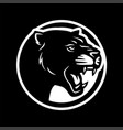 panter silhouette round shape logo on a dark vector image vector image