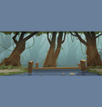 small wooden bridge in the woods vector image vector image
