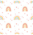 a seamless simple cute rainbow pattern vector image vector image