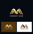 gold letter m company logo vector image