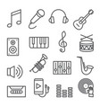 music line icons set on white background vector image vector image