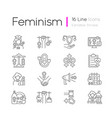 women in government linear icons set vector image