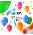 happy birthday party fun balloon greeting card vector image