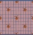 simple seamless farm pattern with brown vector image
