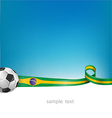 brazil background with soccer ball vector image vector image