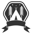 forest camping adventure logo tourist club emblem vector image vector image