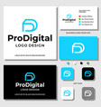 letter dp logo vector image vector image