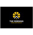 sun rays roof house morning sunrise home logo vector image vector image