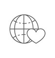 earth globe with heart giving a love charity vector image