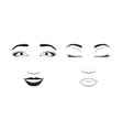 girl emotion face cartoon vector image