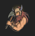 viking with axe graphic vector image vector image