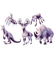 mechanical animals deer kangaroo rhinoceros vector image