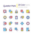 question mark rgb color icons set vector image