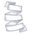 empty ribbon banner swirl scroll decorative vector image vector image