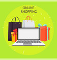 online shopping paper bag yellow empty ill vector image vector image