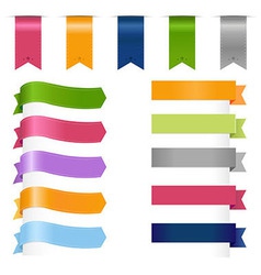Colorful ribbons and label set Royalty Free Vector Image