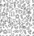 doodle seamless pattern with paper clips vector image