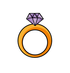 Luxury ring with big blue gemstone isolated on Vector Image