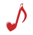 music note heart love icon vector image