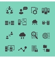 big data analysis black icons set data vector image