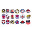 big set boxing badges stickers isolated on white vector image