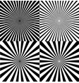 black and white ray star burst background set vector image