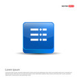 menu icon - 3d blue button vector image
