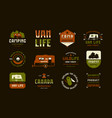 set of label and logo design for camping lifestyle vector image