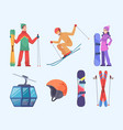 ski resort winter mountain landscape holiday vector image