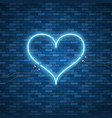 bright heart retro blue neon heart sign vector image