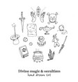 divine magic and occultism isolated hand drawn vector image