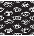 ethnic eyes seamless pattern black background vector image