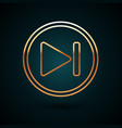 gold line fast forward icon isolated on dark blue vector image