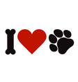i love pets symbol vector image vector image