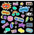 pop art set with fashion patch badges stickers vector image