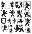 silhouettes of heraldic lions vector image