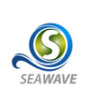 sea wave initial letter s logo concept design vector image vector image