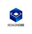 hexagon cube logo concept design symbol graphic vector image vector image