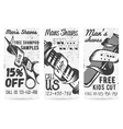 set of vintage templates for barber shops vector image