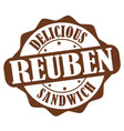 reuben sandwich grunge rubber stamp vector image vector image