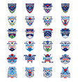 set color hockey badges stickers emblems vector image