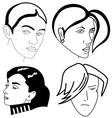set of woman faces vector image vector image