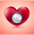 red heart with fuel gauge love indicator vector image vector image